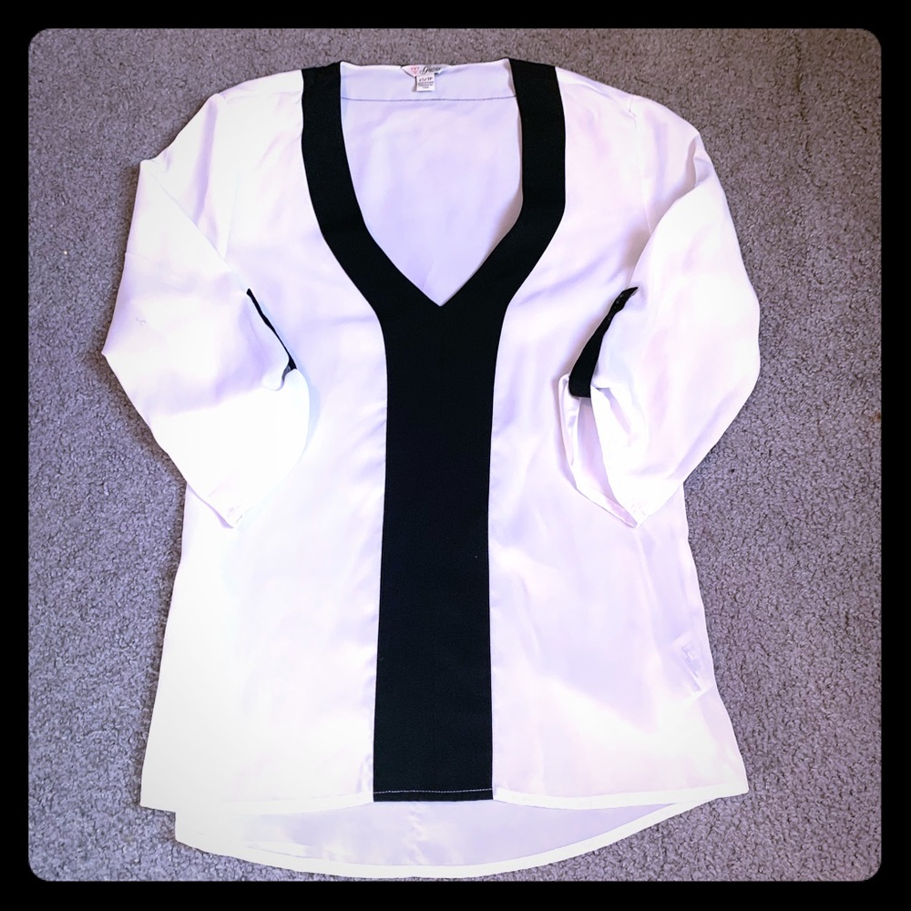 White and Black Blouse